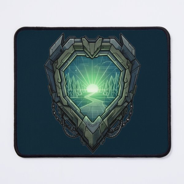 Item preview, GODNA Futuristic Armored Heart with Digital Green Sunrise designed and sold by GODNA.