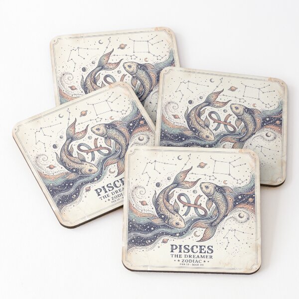 Item preview, Vintage Pisces Zodiac Fish Celestial Constellation Antique Art designed and sold by urbinet.