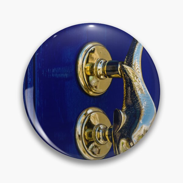 Item preview, Brass Dolphin Door Knocker On Blue Painted Door - Nautical Entrance Hardware Detail designed and sold by Nmallia.