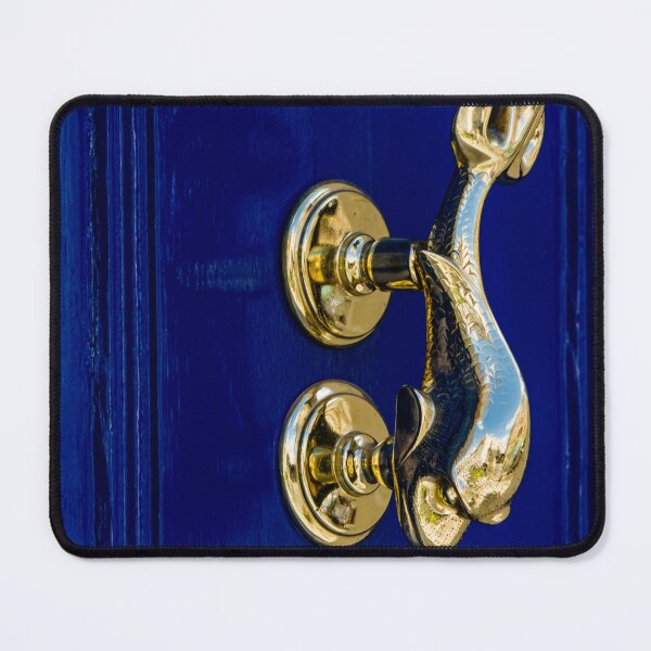 Item preview, Brass Dolphin Door Knocker On Blue Painted Door - Nautical Entrance Hardware Detail designed and sold by Nmallia.