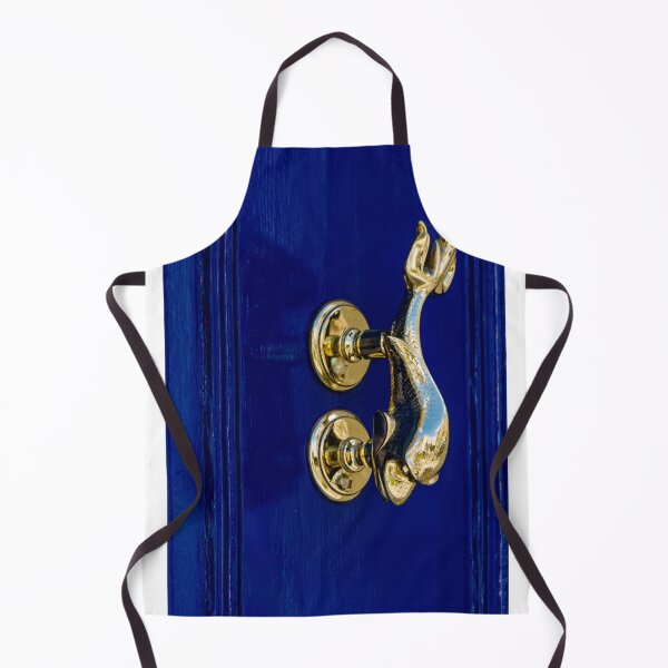 Item preview, Brass Dolphin Door Knocker On Blue Painted Door - Nautical Entrance Hardware Detail designed and sold by Nmallia.
