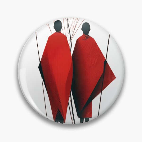 Item preview, Silent Strength Minimal African Warrior Art | Tribal Red Aesthetic Poster & Sticker Design designed and sold by ayatstudio.