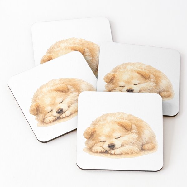 Item preview, Sleeping Golden Puppy Watercolor Soft Pet Illustration Sticker designed and sold by Mr. Pawsome.
