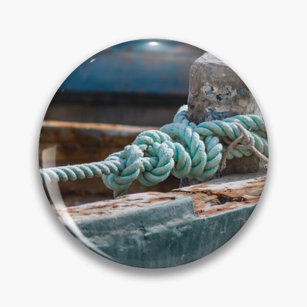 Item preview, Weathered Rope Tied to Cleat on Old Rustic Boat With Peeling Paint and Rust designed and sold by Nmallia.
