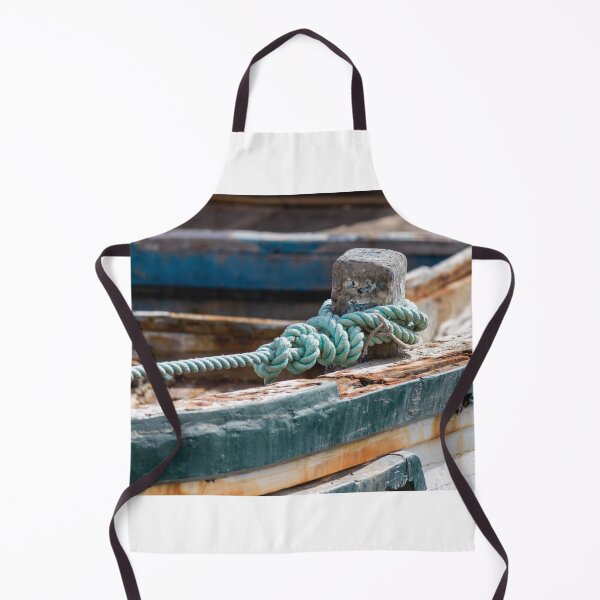 Item preview, Weathered Rope Tied to Cleat on Old Rustic Boat With Peeling Paint and Rust designed and sold by Nmallia.