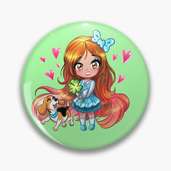 Item preview, Cute Kawaii Anime Girl with Puppy and Hearts designed and sold by TeamLouOfficial.