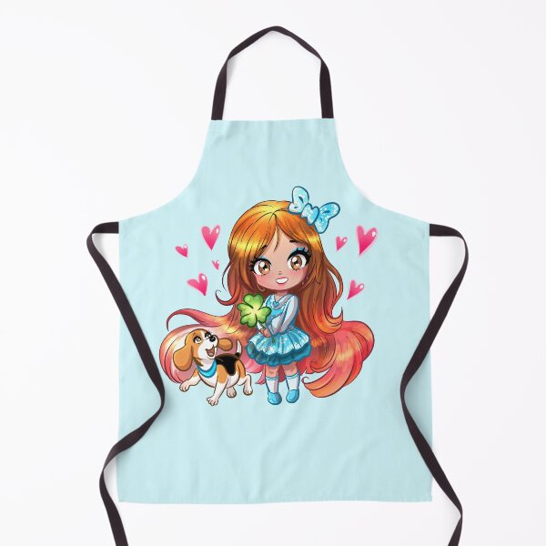Item preview, Cute Kawaii Anime Girl with Puppy and Hearts designed and sold by TeamLouOfficial.