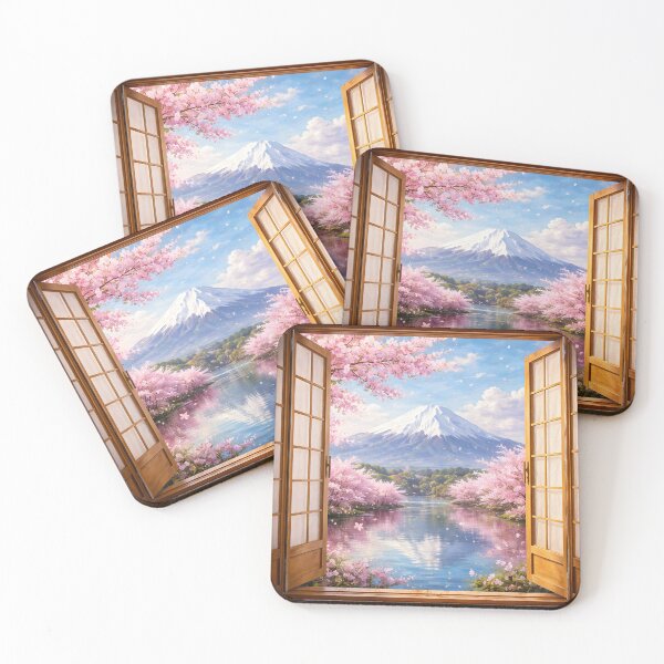 Item preview, Mount Fuji Sakura Day Window View Wall Art Print designed and sold by Teenidesign .