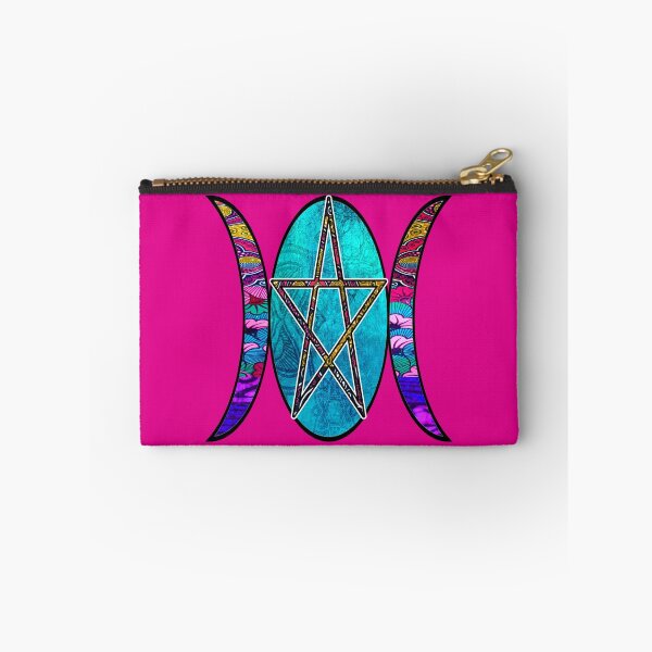 Item preview, Pink Retro Triple Moon Goddess with Pentagram Star  designed and sold by artbyomega.