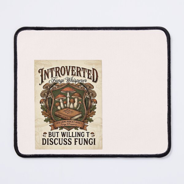 Item preview, ​Introverted Fungi Whisperer - Funny Mushroom & True Crime Podcast Meme designed and sold by SylwiaPrint.