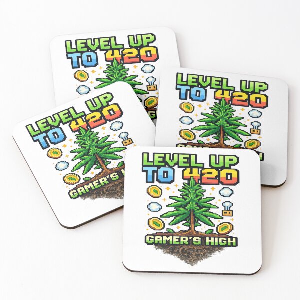Item preview, Level Up to 420 – Gamer’s High Pixel Art Cannabis Design designed and sold by Alchemy Forge.
