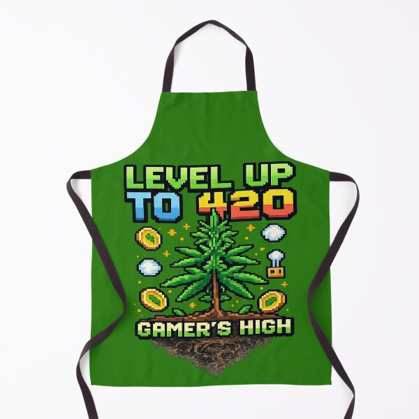 Item preview, Level Up to 420 – Gamer’s High Pixel Art Cannabis Design designed and sold by Alchemy Forge.