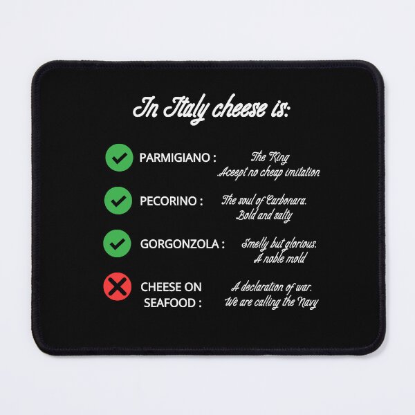 Item preview, Funny Italian Food Rules Checklist: Cheese on Seafood is a Crime No-No designed and sold by TheItaliandilemma.