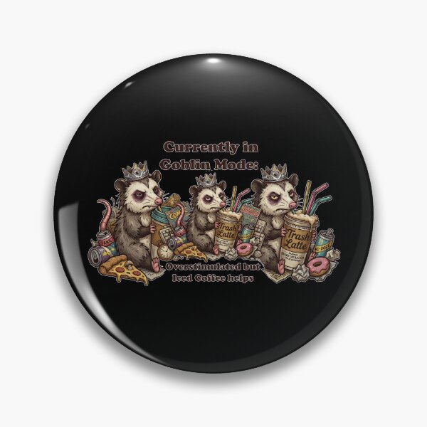Item preview, Goblin Mode Possum Army - Trash King Overstimulated & Iced Coffee designed and sold by SylwiaPrint.