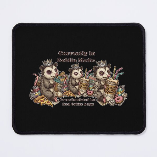Item preview, Goblin Mode Possum Army - Trash King Overstimulated & Iced Coffee designed and sold by SylwiaPrint.
