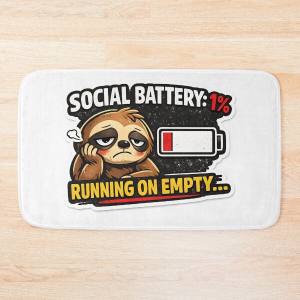 Item preview, Social Battery 1% Sticker – Funny Introvert Humor, Low Energy Mood, Anti Social Aesthetic designed and sold by MyTutina.