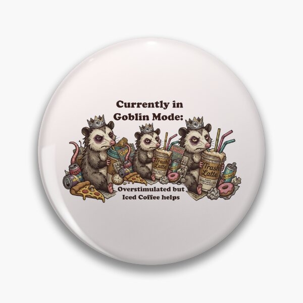 Item preview, Goblin Mode Possum Army - Trash King Overstimulated & Iced Coffee designed and sold by SylwiaPrint.
