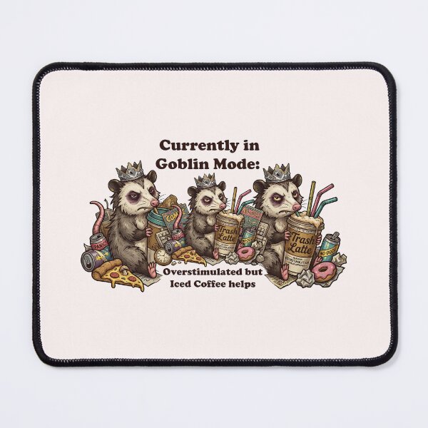 Item preview, Goblin Mode Possum Army - Trash King Overstimulated & Iced Coffee designed and sold by SylwiaPrint.
