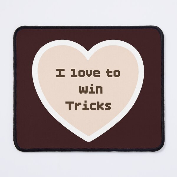Item preview, Bridge, card game, I love to win tricks, terminology, pixelated, heart designed and sold by DebbieJoyArt.