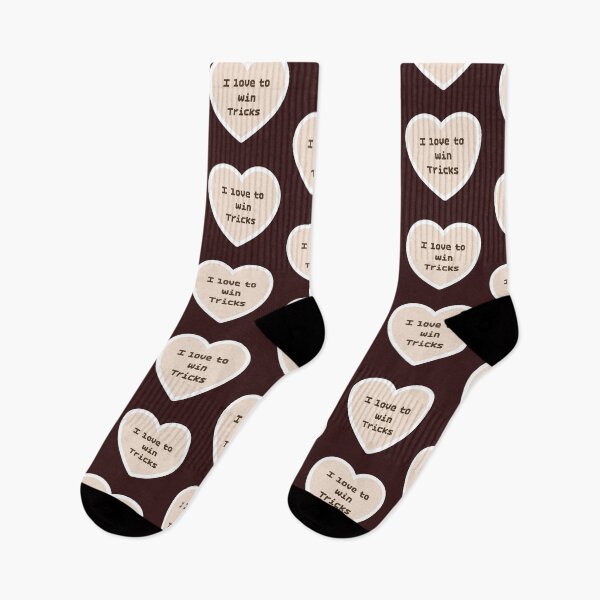 Item preview, Bridge, card game, I love to win tricks, terminology, pixelated, heart designed and sold by DebbieJoyArt.