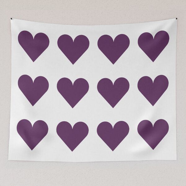 Item preview, Large AUBERGINE PURPLE and WHITE LOVE HEARTS designed and sold by RachelMacht.