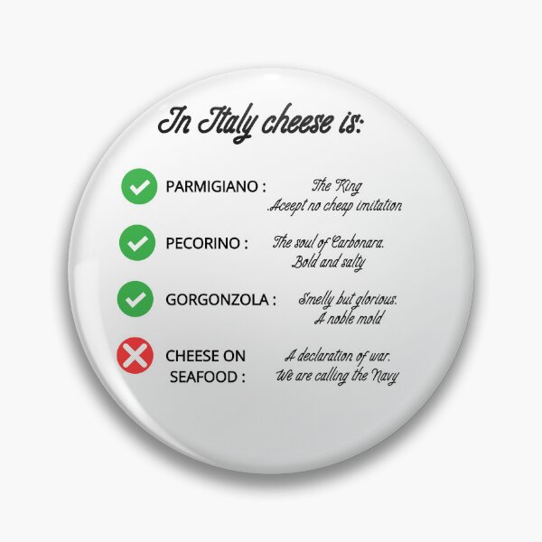 Item preview, Funny Italian Food Rules Checklist: Cheese on Seafood is a Crime No-No designed and sold by TheItaliandilemma.