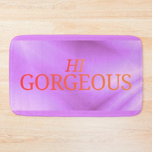 Item preview, Hello Gorgeous Bath Mat – Minimalist Bathroom Decor Rug designed and sold by Atelier-Elan.