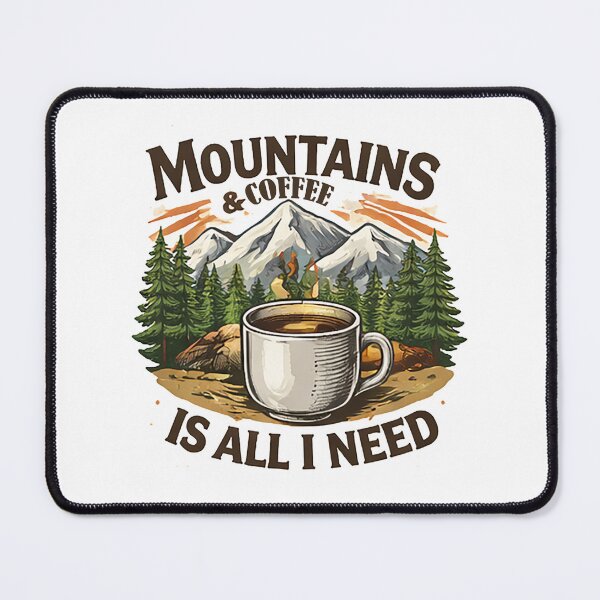 Item preview, Mountains and Coffee is all I need| Introvert Nature Lover Gift designed and sold by Adrikul.