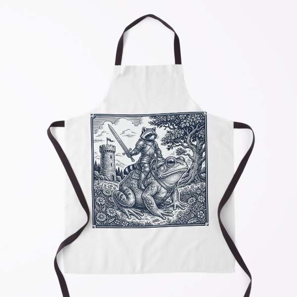 Item preview, Vintage Raccoon Knight Riding Frog Medieval Fantasy Goblincore Dark Art designed and sold by EvrmoodCo.