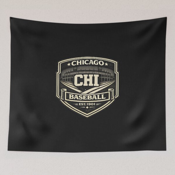 Item preview, Chicago Baseball Vintage Badge Shirt Retro CHI Design Classic Black Cream designed and sold by GhostDawgs.