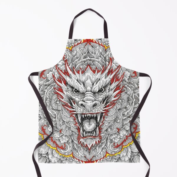 Artikelvorschau, Intricate Dragon Mandala – Detailed Black and Grey Floral Dragon Mandala Design entworfen und verkauft von Anime9122.