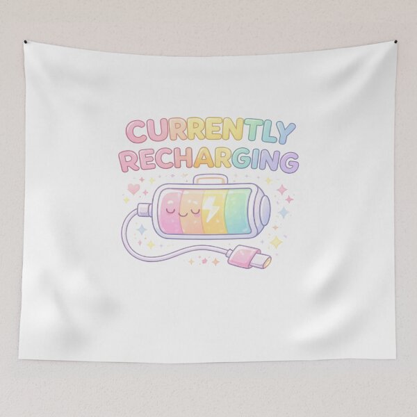 Item preview, Currently Recharging Sticker – Cute Introvert Energy Aesthetic Sticker designed and sold by CutePlix.