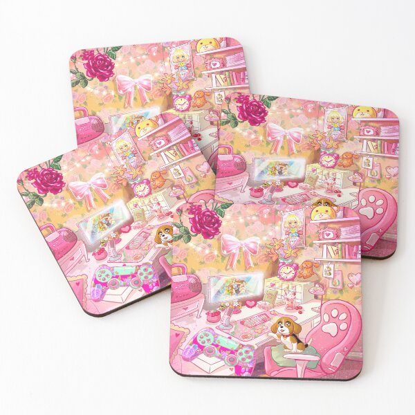 Item preview, Pink Kawaii Gamer Girl room with Puppy designed and sold by TeamLouOfficial.