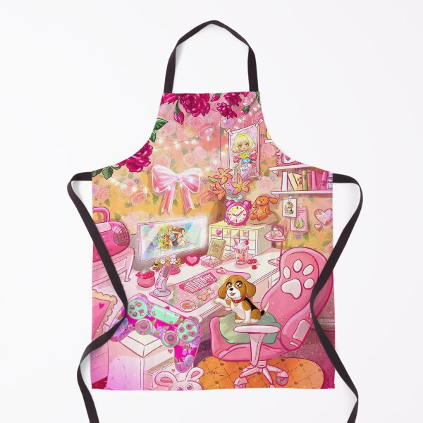 Item preview, Pink Kawaii Gamer Girl room with Puppy designed and sold by TeamLouOfficial.