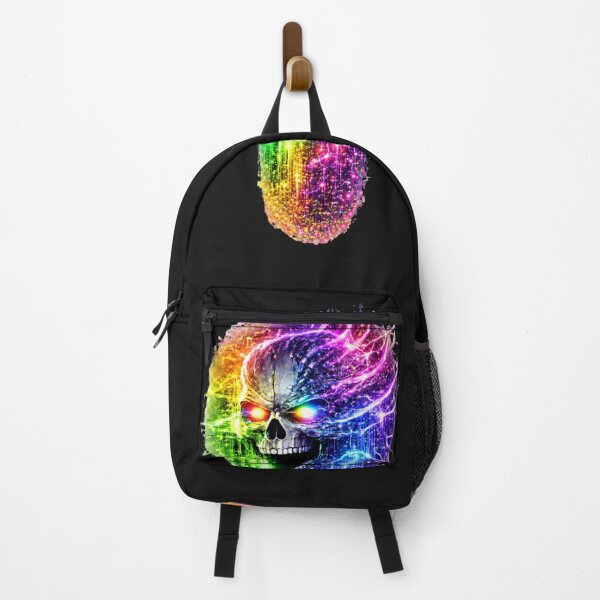 Artikelvorschau, Cyber Skull Rainbow Glitch – Neon Multicolor Horror Design entworfen und verkauft von UnglaublichGut.