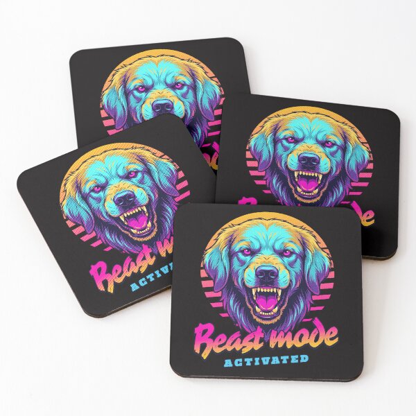 Item preview, Golden Retriever Beast Mode Activated – Neon Cyberpunk Dog Design designed and sold by PixelsPaws.