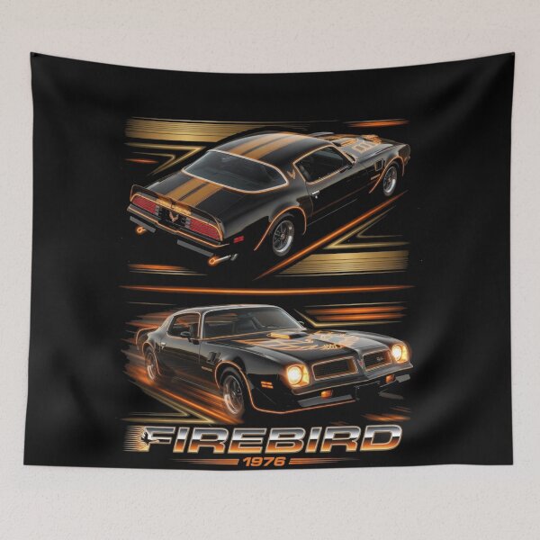 Item preview, 1976 Pontiac Firebird Black and Gold Graphic Tee designed and sold by TheArtOfCar.