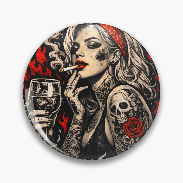 Item preview, No Rules Club Tattoo Woman Streetwear Graphic Retro Rebel Design designed and sold by HIGHSQUARE.