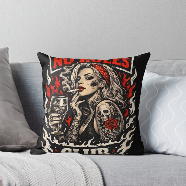 Item preview, No Rules Club Tattoo Woman Streetwear Graphic Retro Rebel Design designed and sold by HIGHSQUARE.