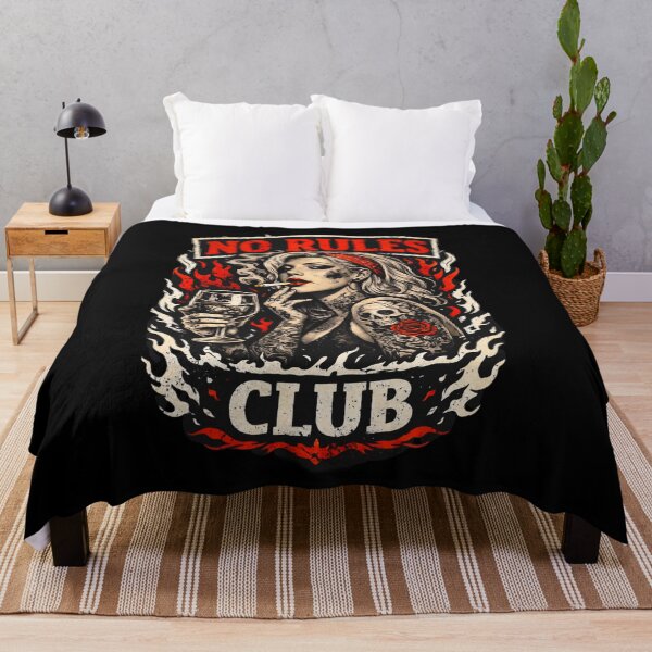 Item preview, No Rules Club Tattoo Woman Streetwear Graphic Retro Rebel Design designed and sold by HIGHSQUARE.