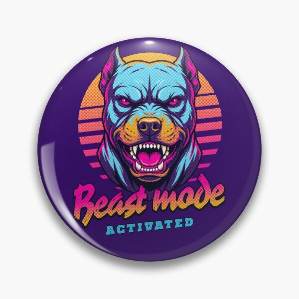 Item preview, Pitbull Beast Mode Activated – Neon Cyberpunk Dog Design designed and sold by PixelsPaws.