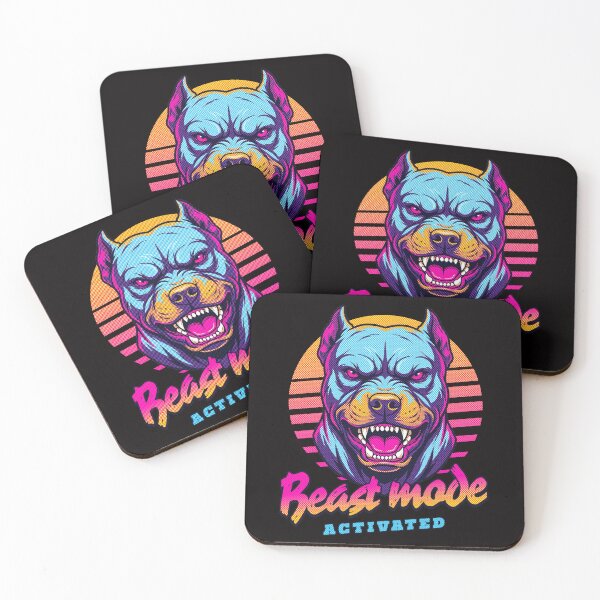 Item preview, Pitbull Beast Mode Activated – Neon Cyberpunk Dog Design designed and sold by PixelsPaws.