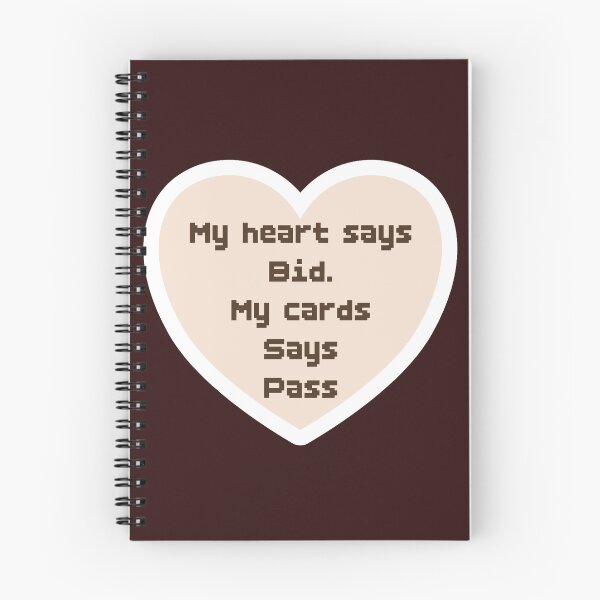 Item preview, Bridge, card game, my heart says bid. My cards says pass, terminology, pixelated, heart designed and sold by DebbieJoyArt.