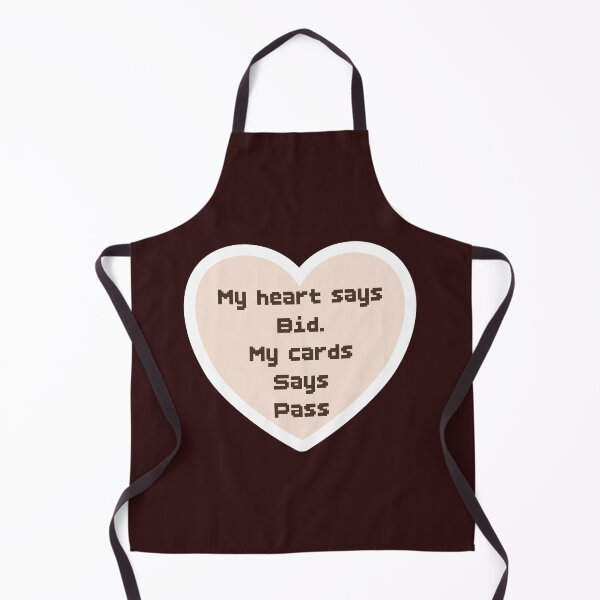 Item preview, Bridge, card game, my heart says bid. My cards says pass, terminology, pixelated, heart designed and sold by DebbieJoyArt.