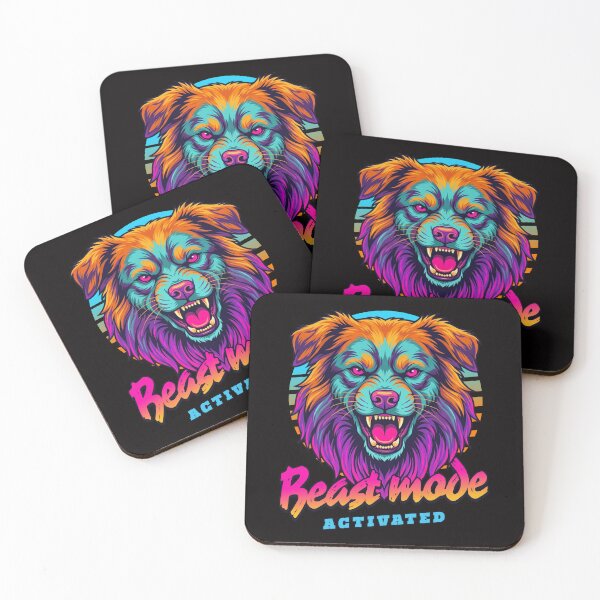 Item preview, Australian Shepherd Beast Mode – Neon Cyberpunk Dog designed and sold by PixelsPaws.