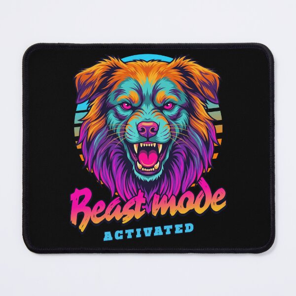 Item preview, Australian Shepherd Beast Mode – Neon Cyberpunk Dog designed and sold by PixelsPaws.
