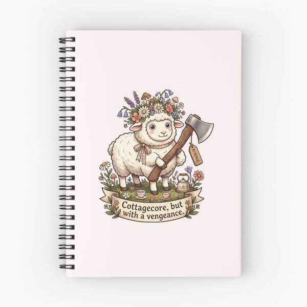 Item preview, Cottagecore With A Vengeance - Cute Sheep With Axe Meme designed and sold by SylwiaPrint.