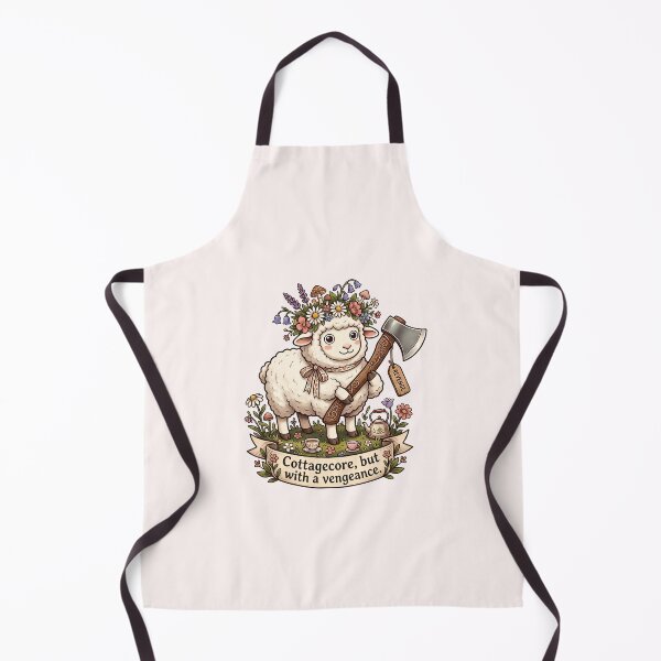 Item preview, Cottagecore With A Vengeance - Cute Sheep With Axe Meme designed and sold by SylwiaPrint.
