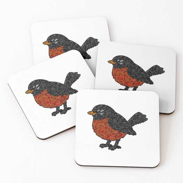 Item preview, Robin Redbreast Dot Art Mosaic designed and sold by MSBM Designs.