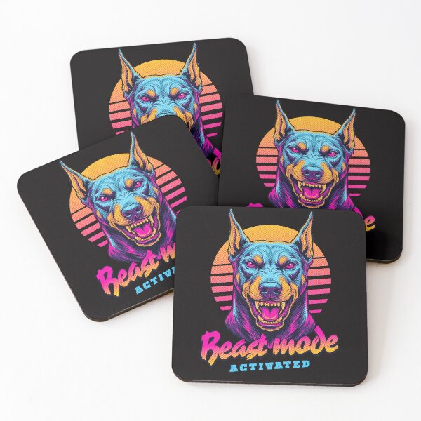 Item preview, Doberman Beast Mode Activated – Neon Cyberpunk Dog Design designed and sold by PixelsPaws.